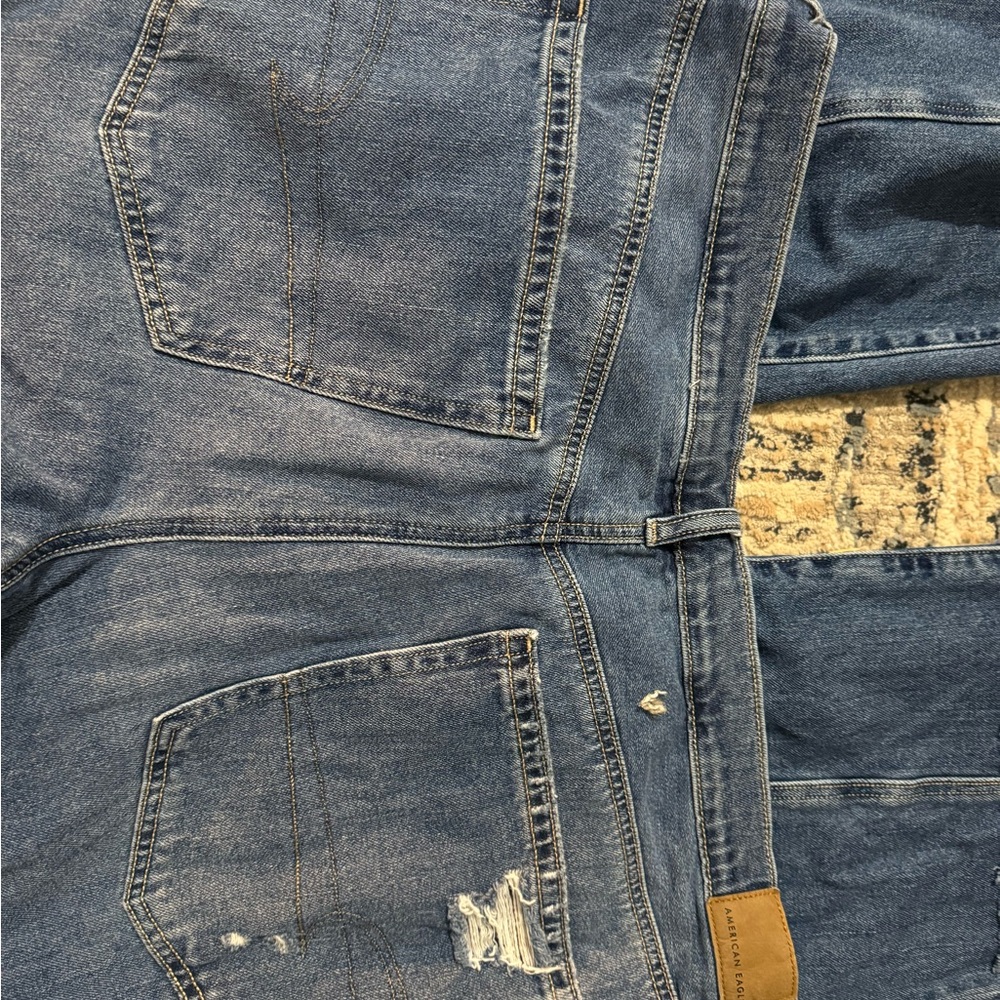 American Eagle Outfitters Low Rise Baggy Straight Jeans Size 18 Reg - Picture 8 of 8